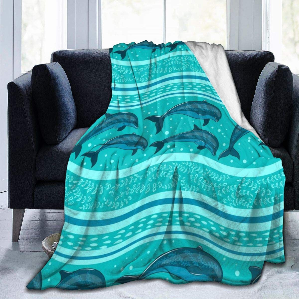 Dolphins Clg2110029F Sherpa Fleece Blanket