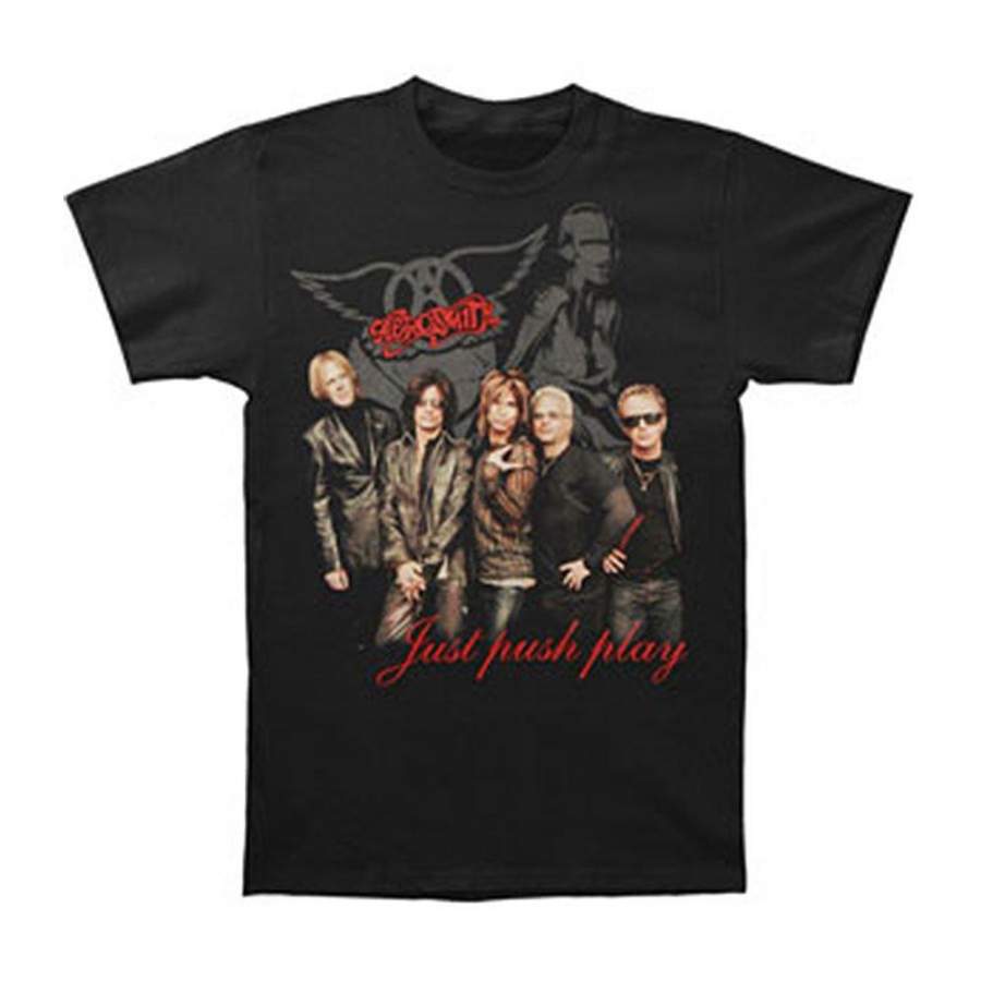 Aerosmith Men’s Black Photo T-Shirt Black