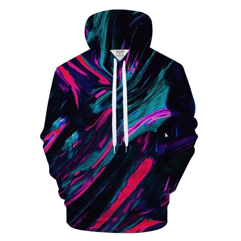 Black & Neon Marble Hoodie