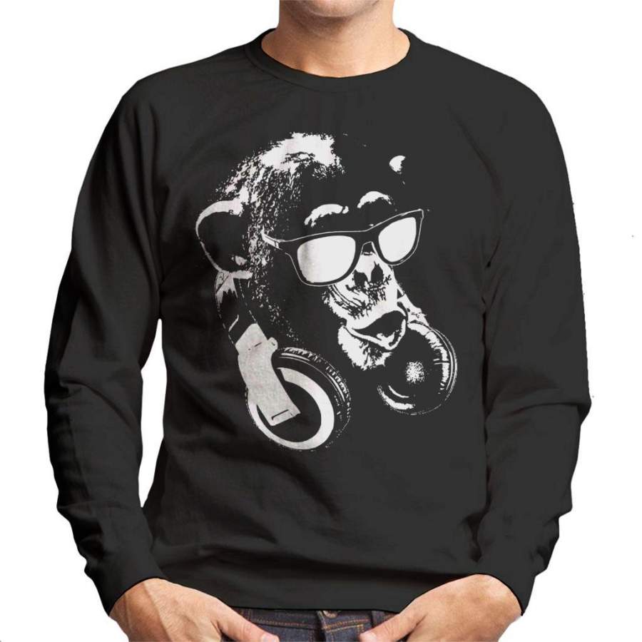 Monkey DJ Svartvit Men’s Sweatshirt