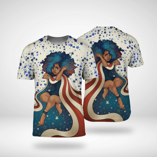 African American Black Girl Art All Over Print 3D Unisex Tshirt Us Size