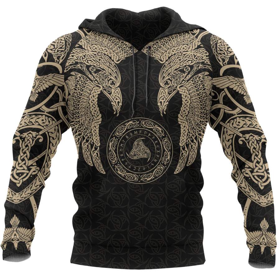 Viking Munin – Tattoo Style Hoodie Version 3.0