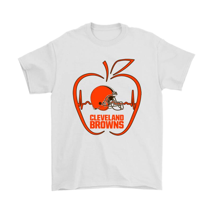 Apple Heartbeat Teacher Symbol Cleveland Browns Shirts