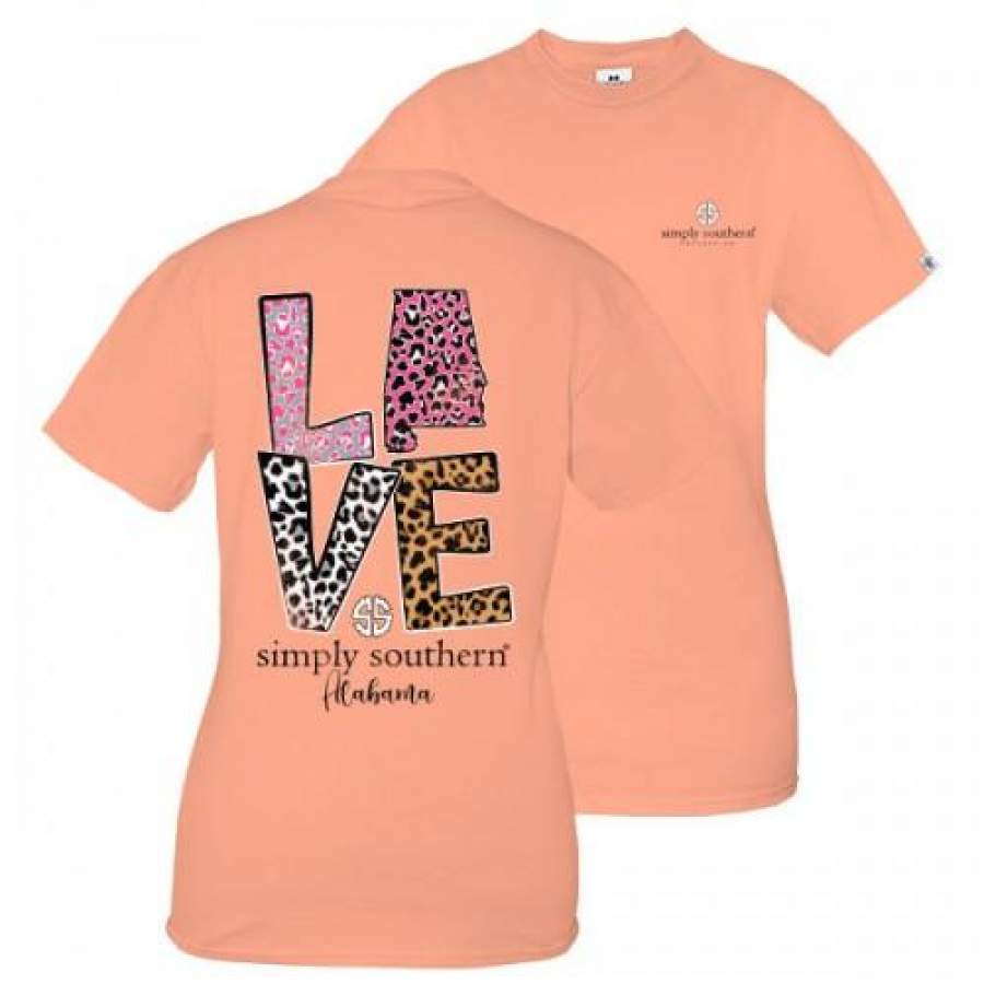 Simply Southern Preppy Love Alabama Leopard T-Shirt