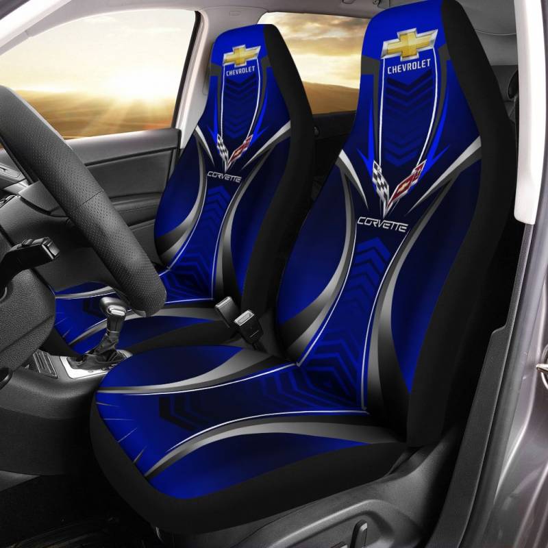 Chevrolet Corvette NTH Car Seat Cover (Set of 2) Ver 1 (Blue)