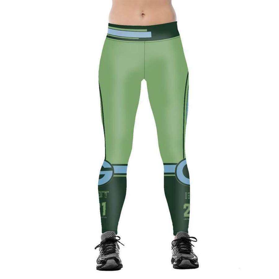 Green Bay Packers 3D Print High Waist Slim Breath Leggings