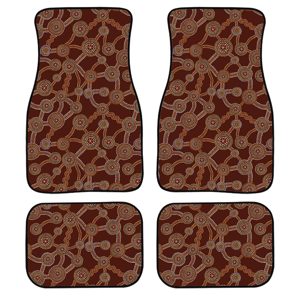 Aboriginal Indigenous Dot Pattern Print Front And Back Car Floor Mats, Front Car Mat