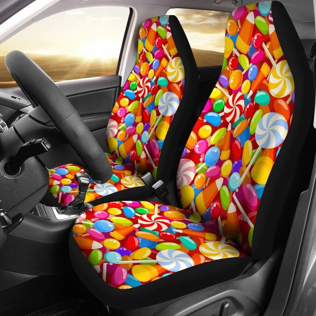 Colorful Candy Car Seat Covers Set 2 Pc, Car Accessories Car Mats Covers