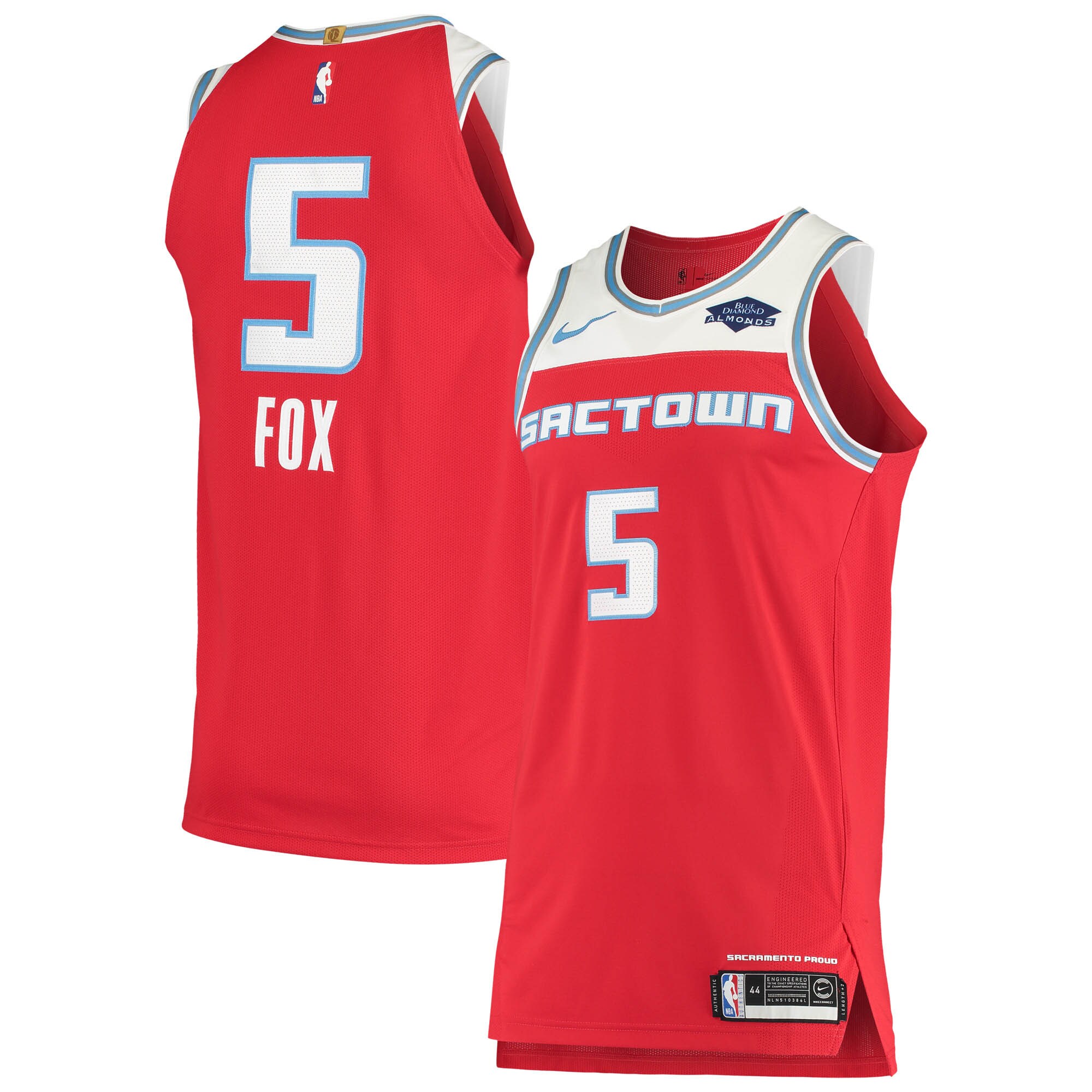 De'Aaron Fox Sacramento Kings Authentic Badge Jersey – City Edition – Red