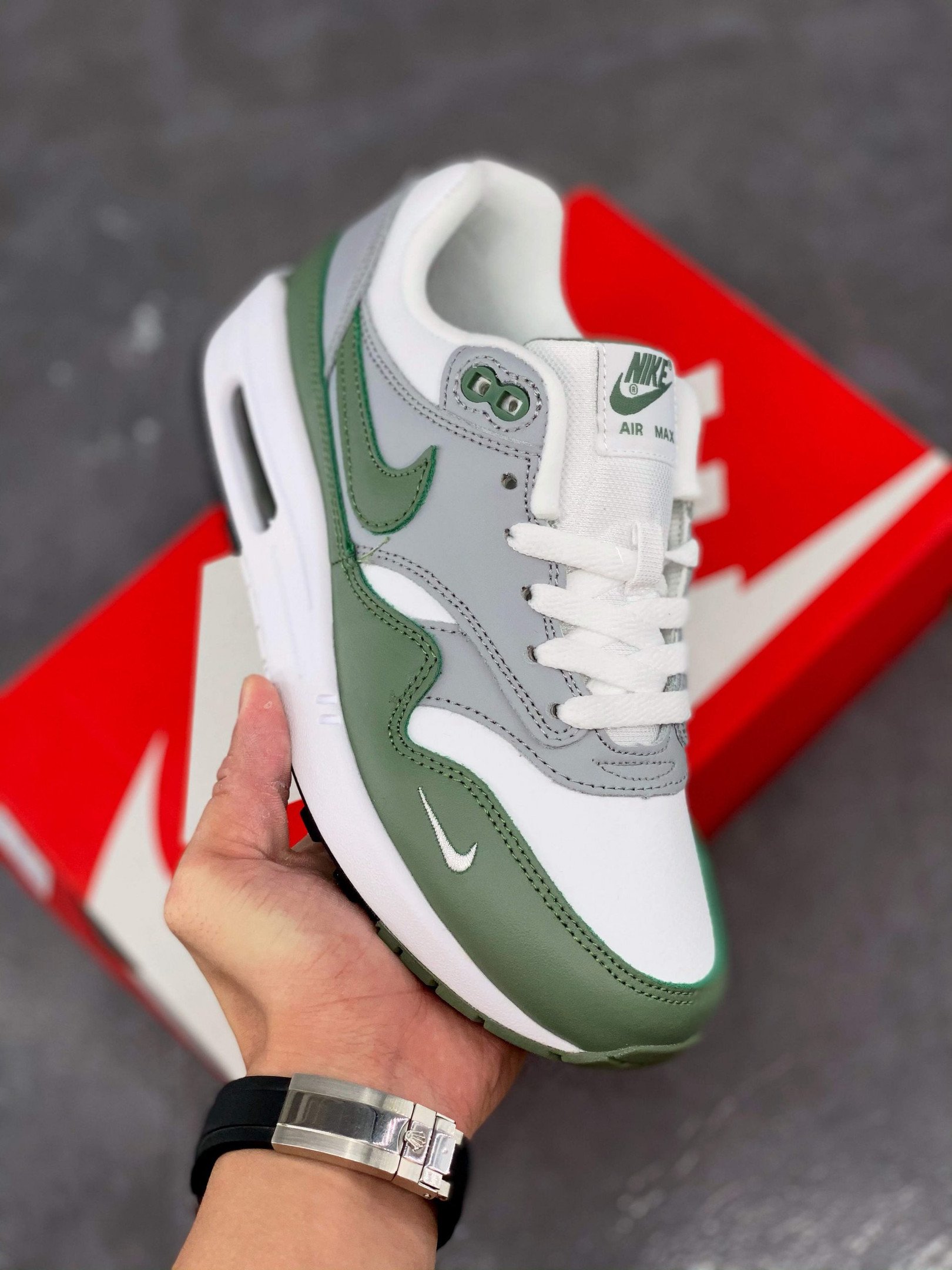 Nike Air Max 1 WhiteSpiral Sage-Wolf Grey-Black 5339912