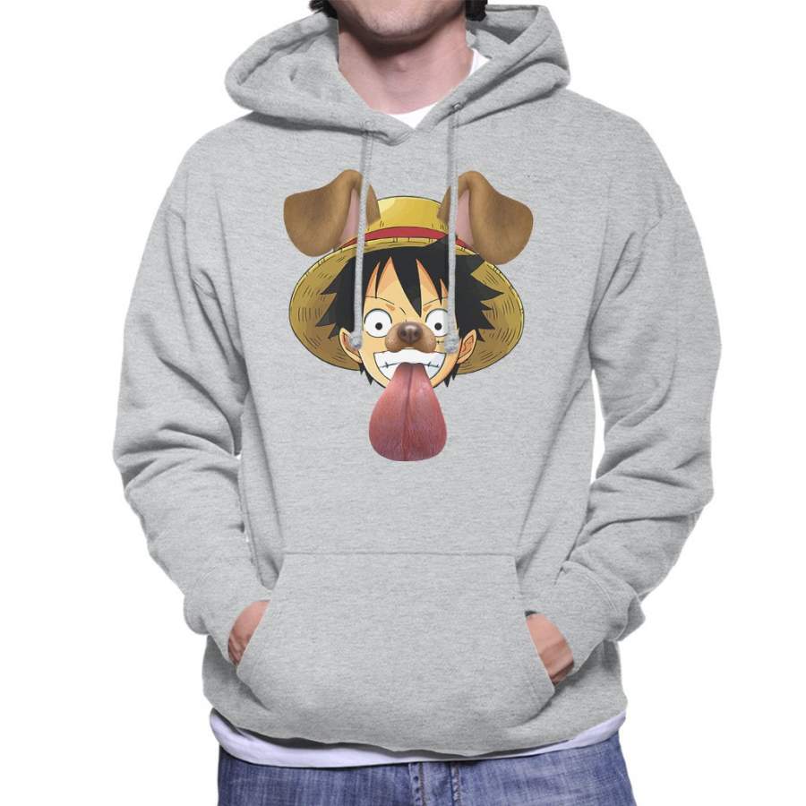 One Piece Monkey D Luffy Dog Snapchat Filter Men’s Hooded Sweatshirt