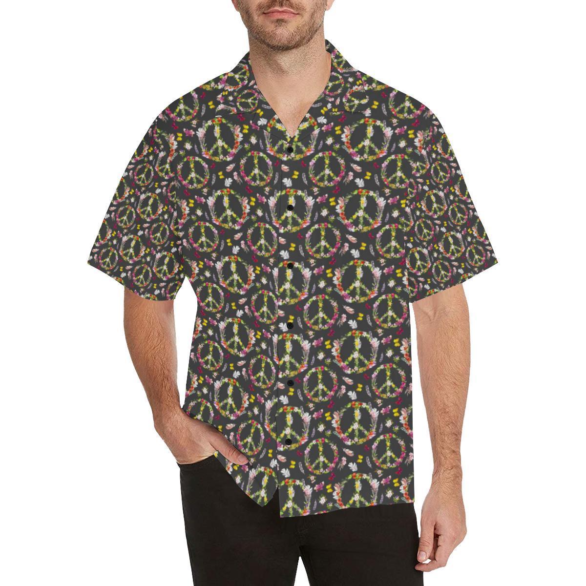 Peace Sign Flowers Hawaiian Shirt – For Men And Women