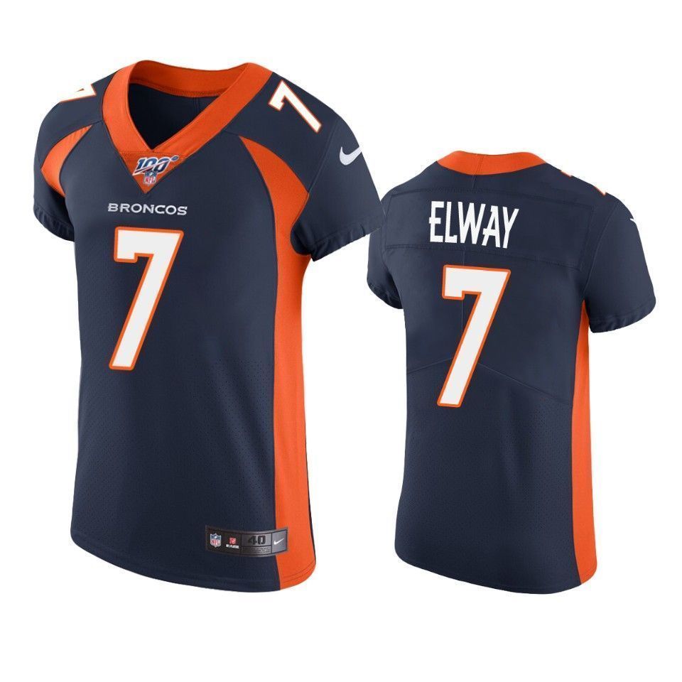 Denver Broncos John Elway Navy 100Th Season Vapor Elite 3D Jersey