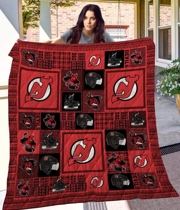 New Jersey Devils 3D Quilt Blanket, Fleece Blanket