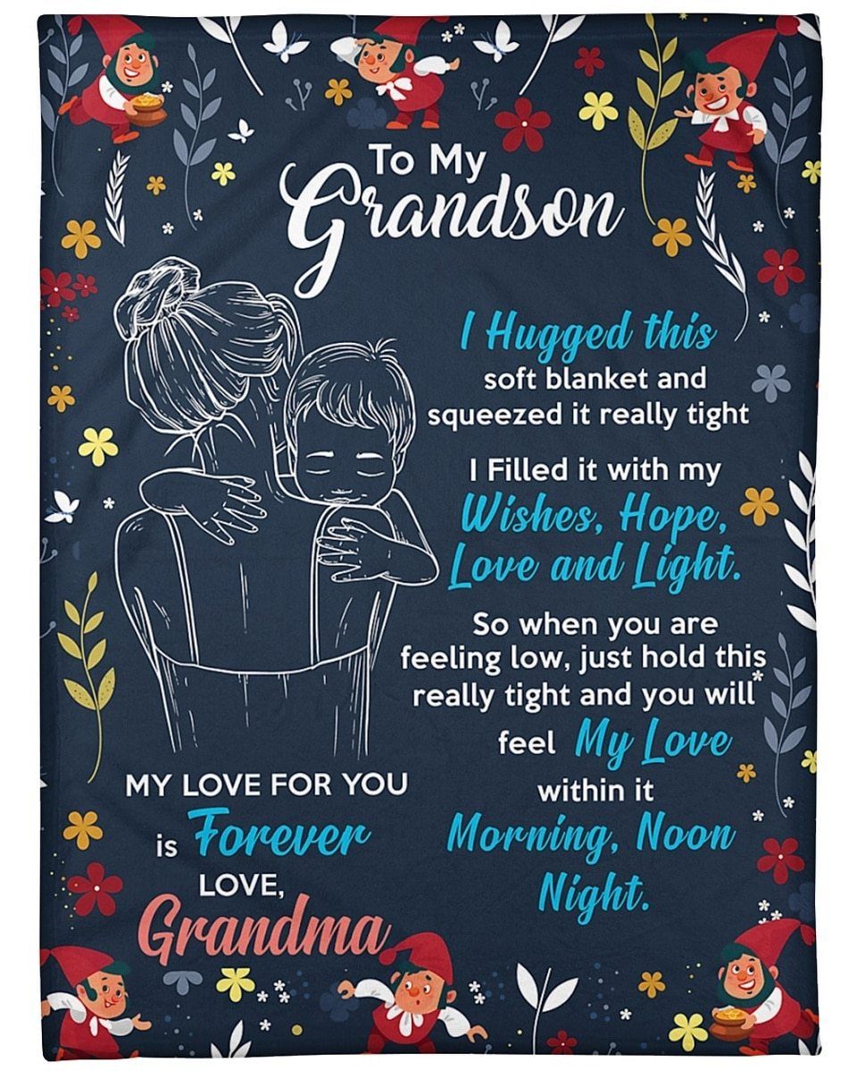 [Personalized Name] Grandma  Leaves Pattern My Love For You Is Forever Fleece Blanket, Sherpa Blanket,Gift For Grandson Gift For Family Member, Friends Gift, Christmas Gift, Home Decor, Home Living