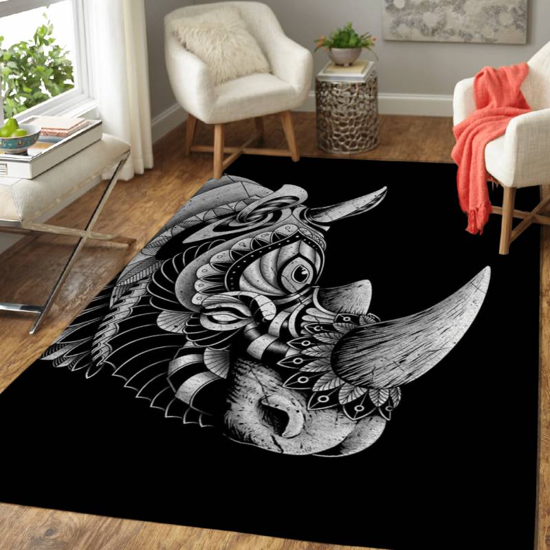 Rhino Ornate – Animals Area Rug Carpet