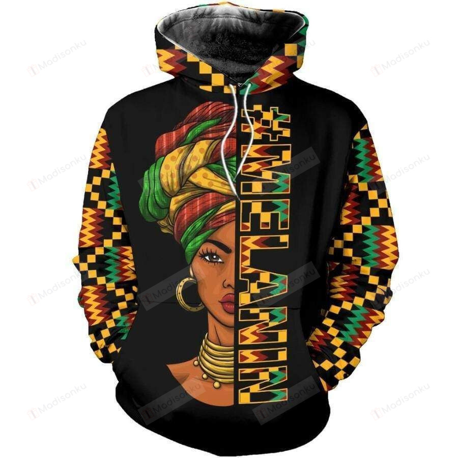 Melanin African 3D All Over Printed Hoodie, Zip- Up Hoodie