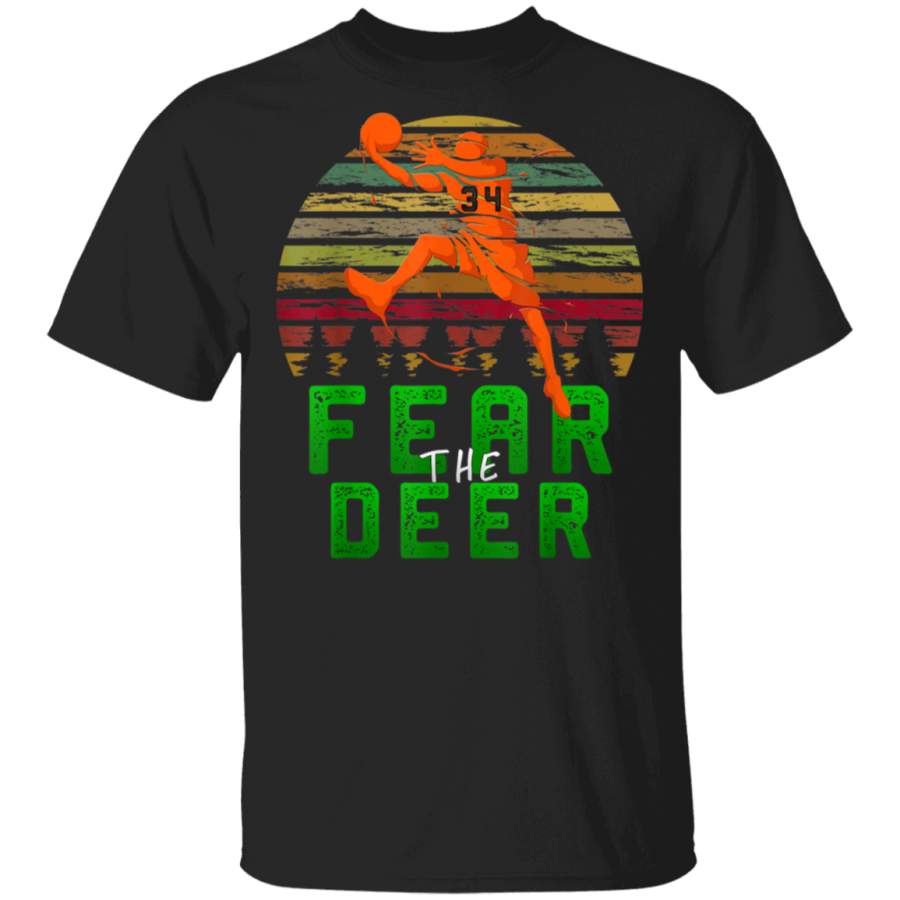 Fear The-Deer Gift For Milwaukee Basketball Bucks Fans 34 T-Shirt