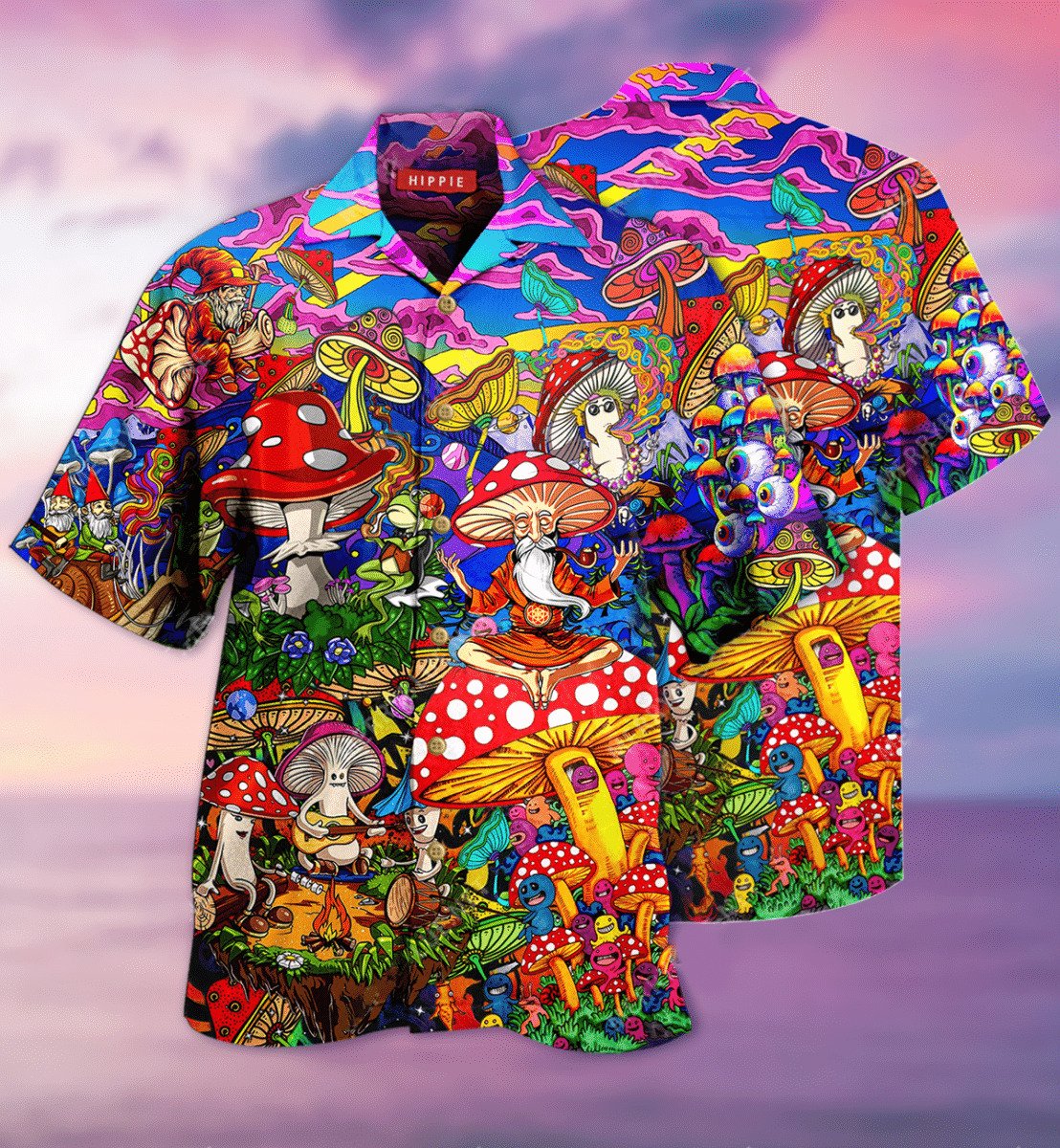 Hippie Mushroom Magic Kingdom Colorful Aloha Hawaii Shirts For Men Women Ha6069