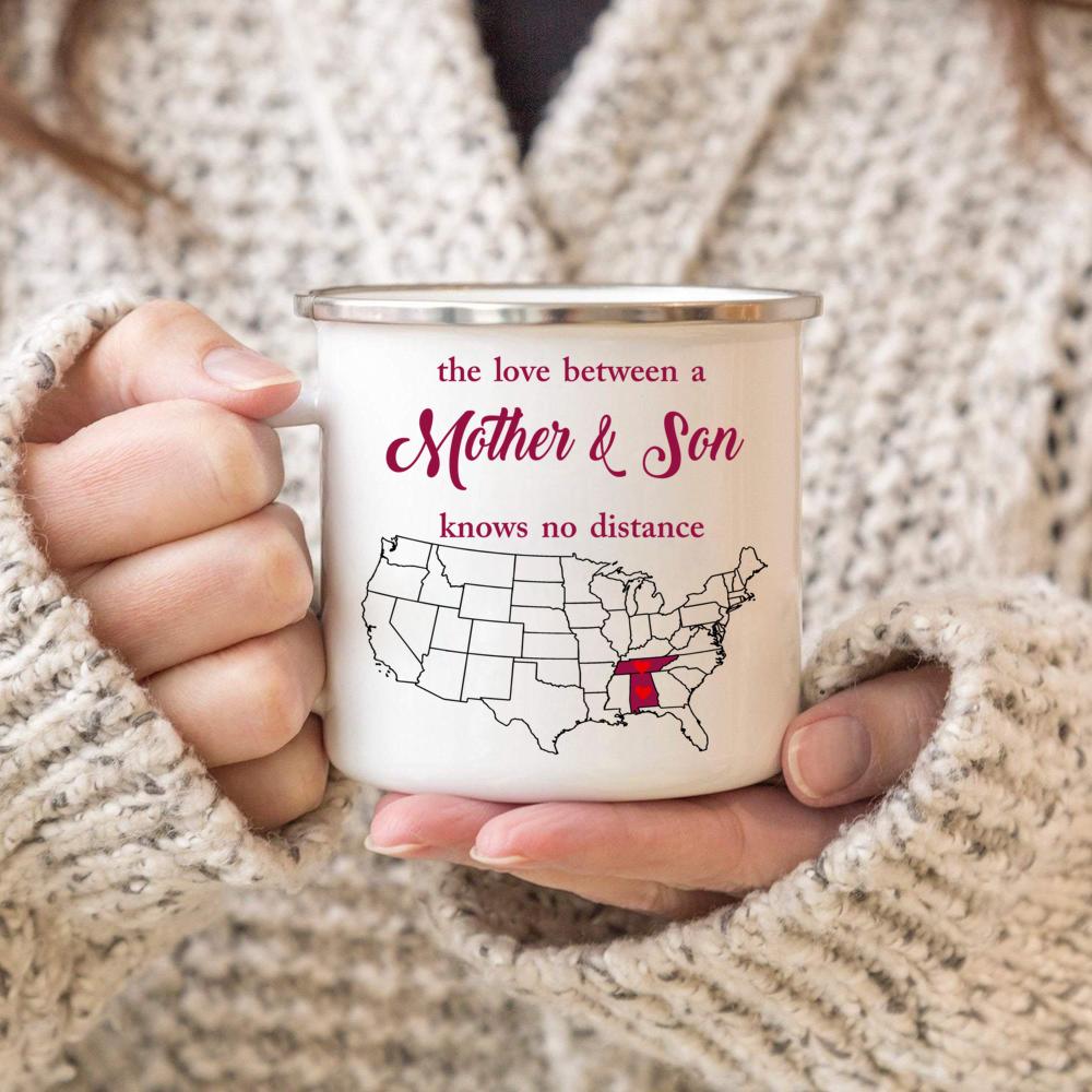 Alabama Tennessee – The Love Between Mother And Son Knows No Distance, I Love Mom! Mother’s Day Gift From Son, 11oz, 15oz Ceramic Mug, 12oz Campfire Mug