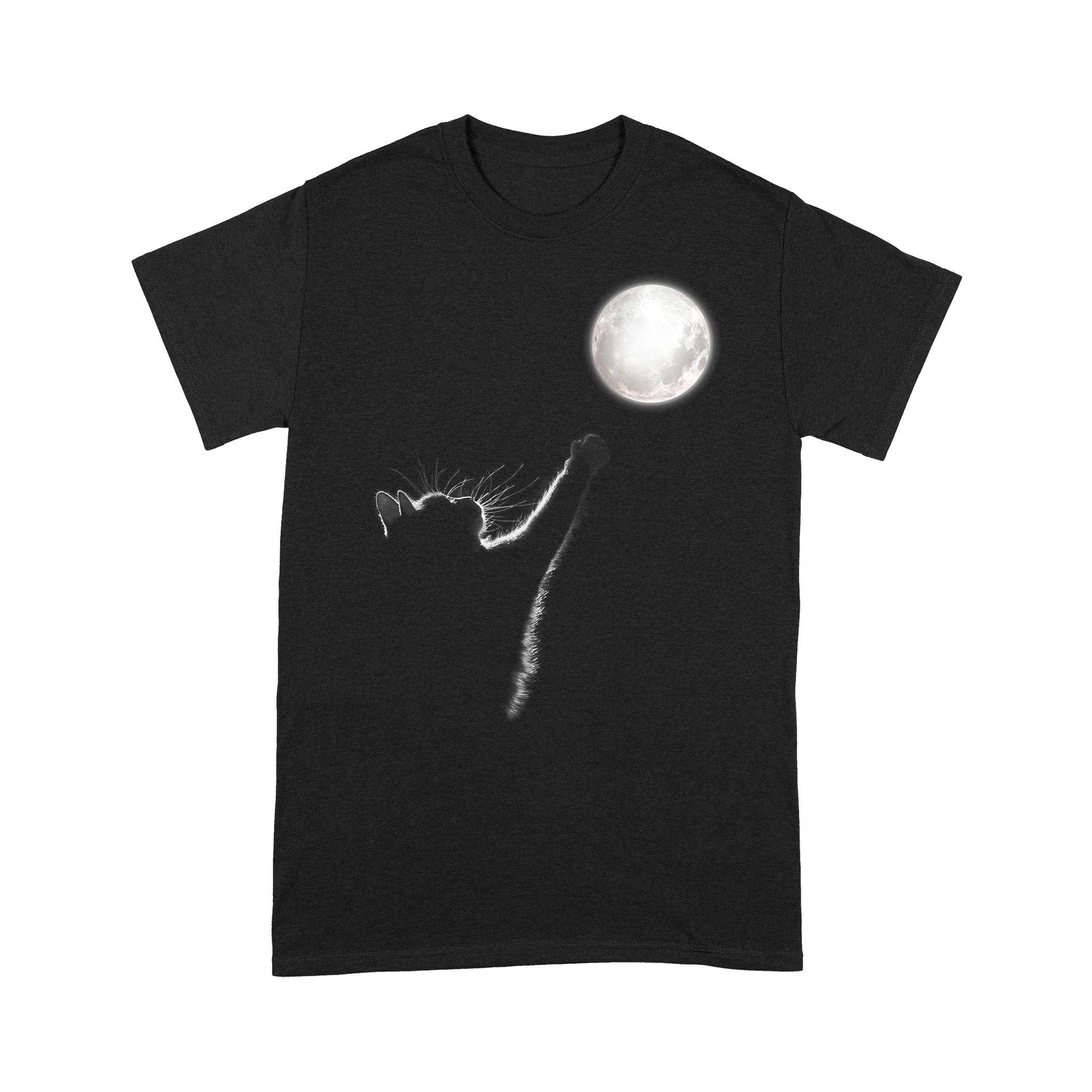 Premium T-Shirt – Cat Silhouette Reaching For The Moon For Cat Lover