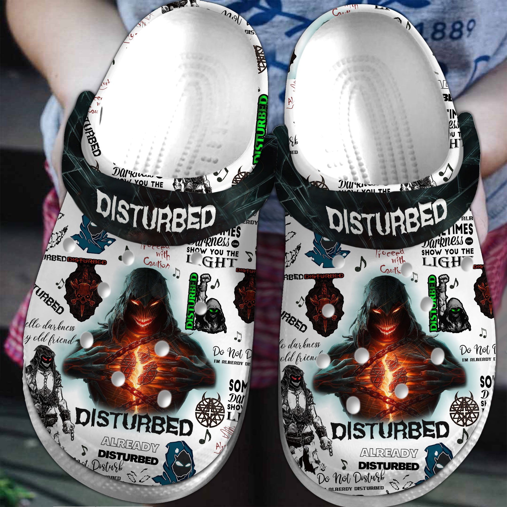 Disturbed Music Crocs Crocband Clogs Shoes Comfortable For Men Women and Kids