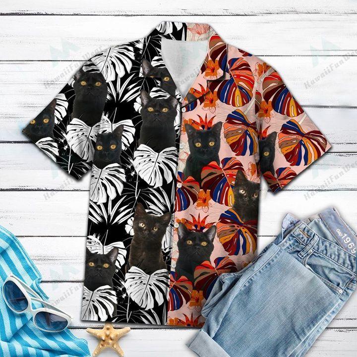 Black Cat Hawaii Shirt Unisex Full Size Adult Colorful Ha89179