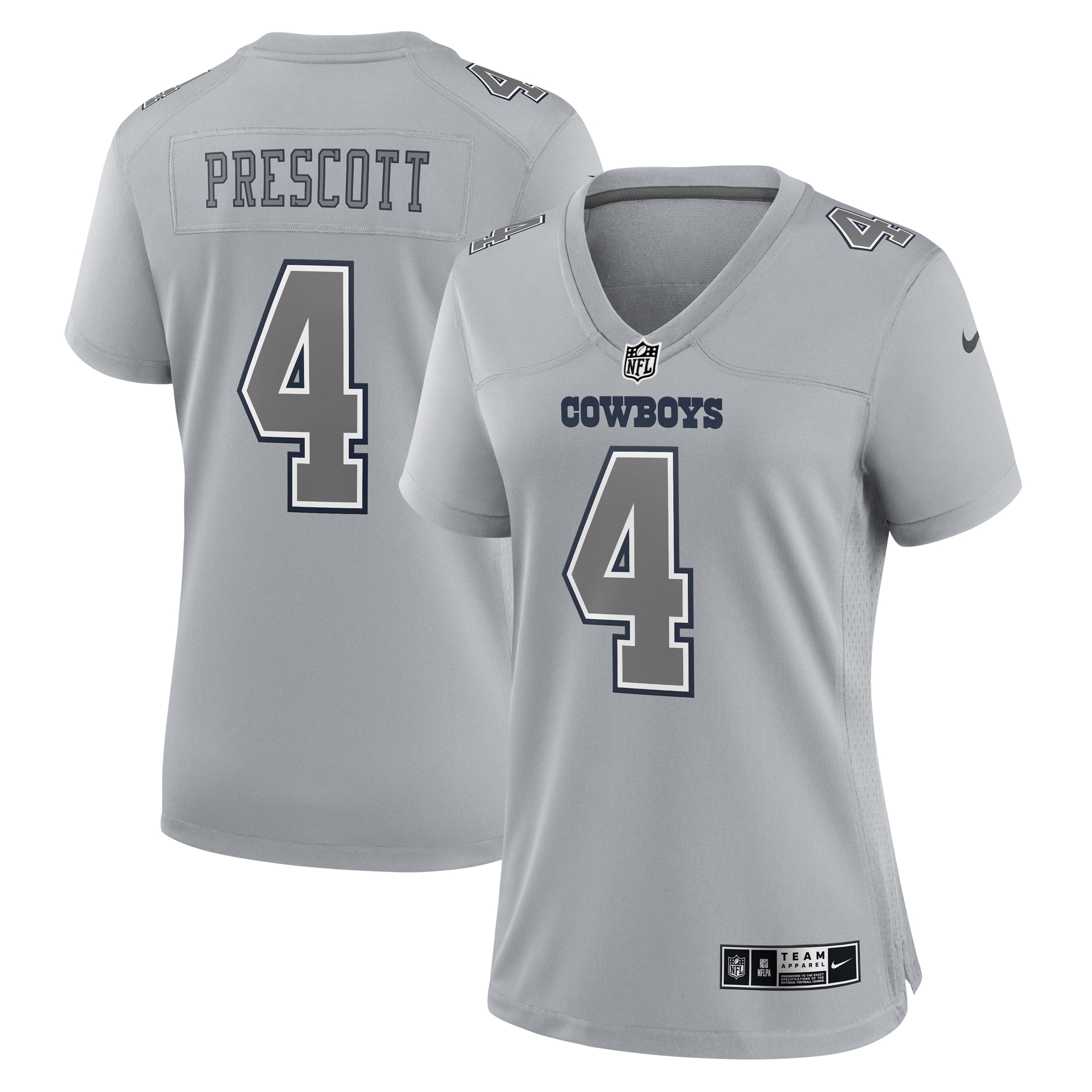 Dak Prescott Dallas Cowboys Women's Atmosphere Fashion Game Jersey – Gray