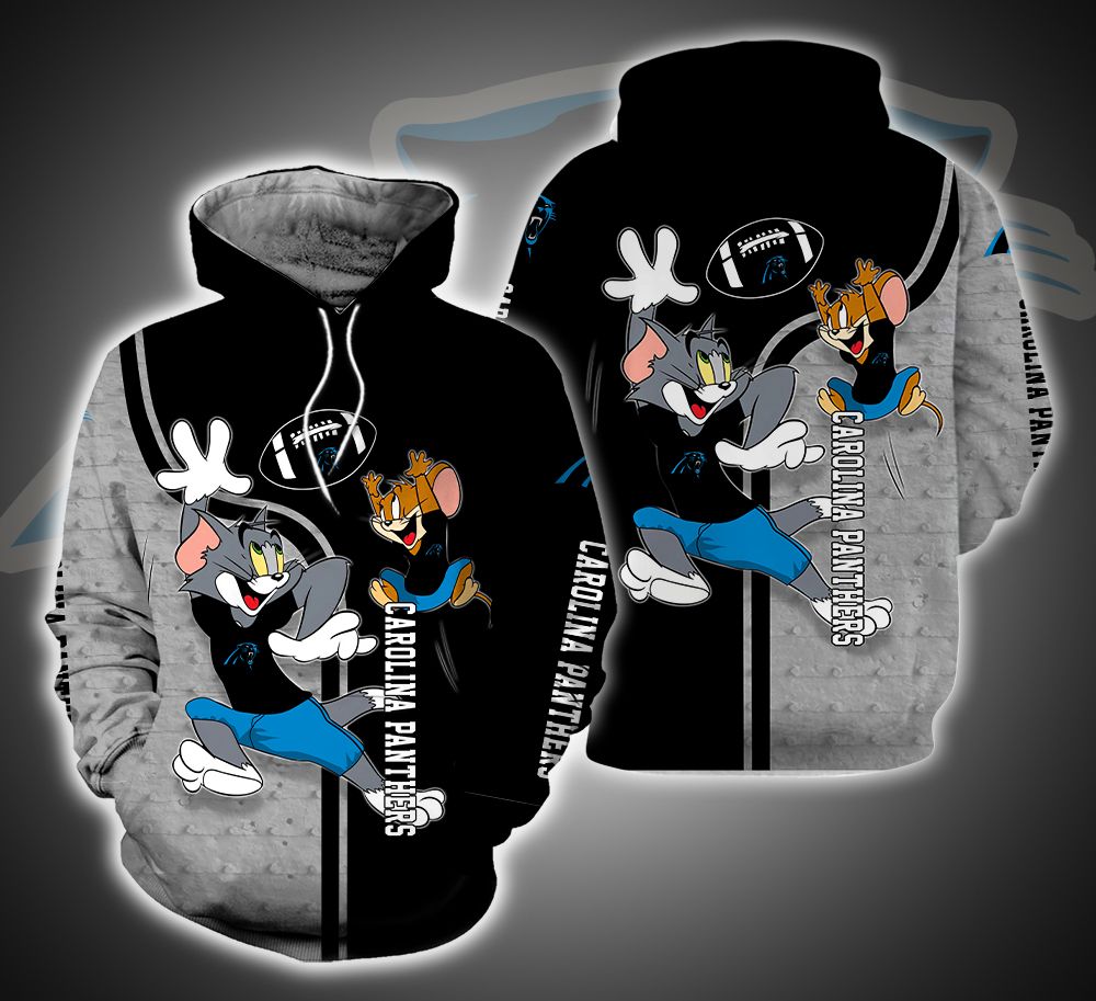 Carolina Panthers Ft. Tom and Jerry 3D Printed Hoodie