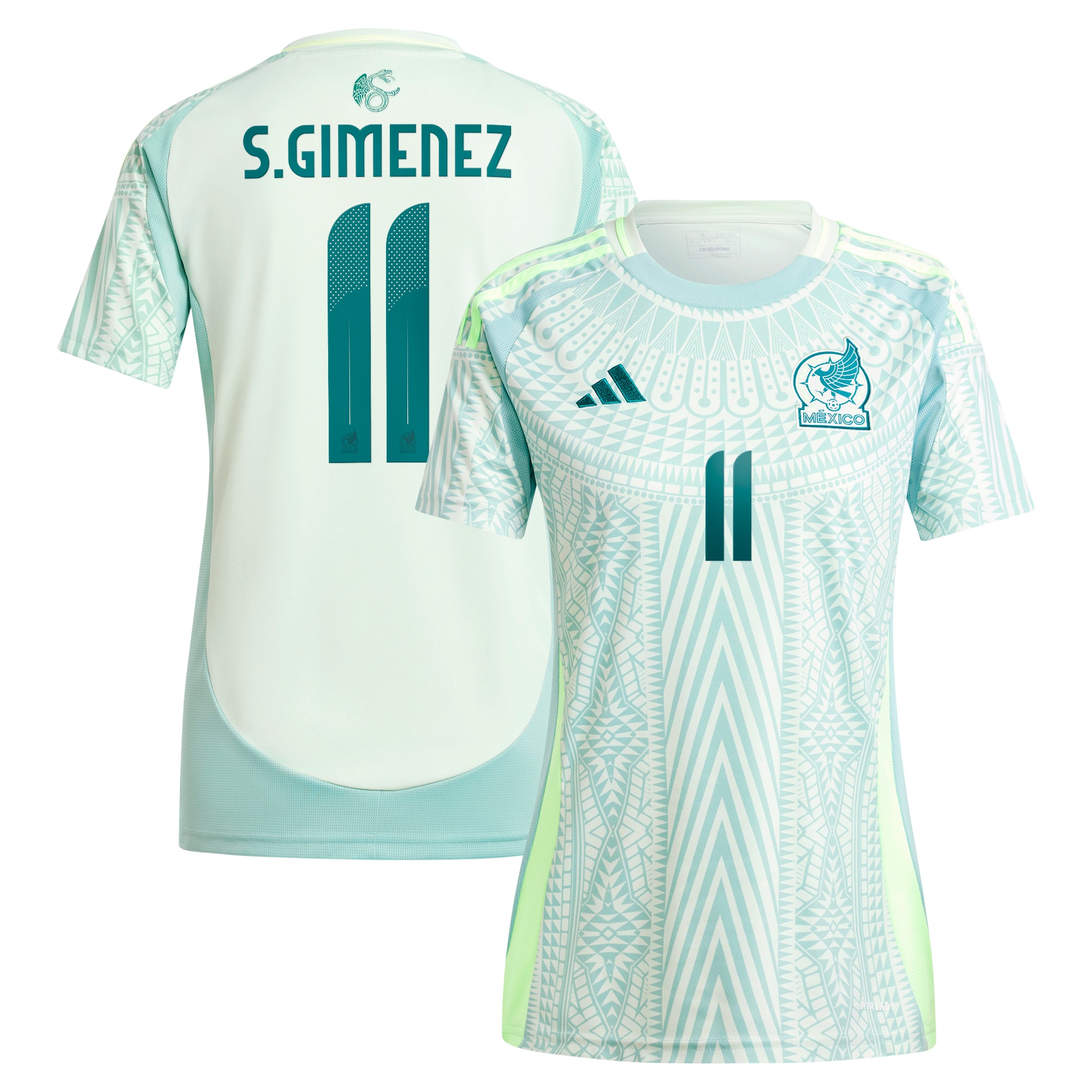 Santiago Giménez Mexico National Team Women's 2024 Away Replica Player Jersey – Green