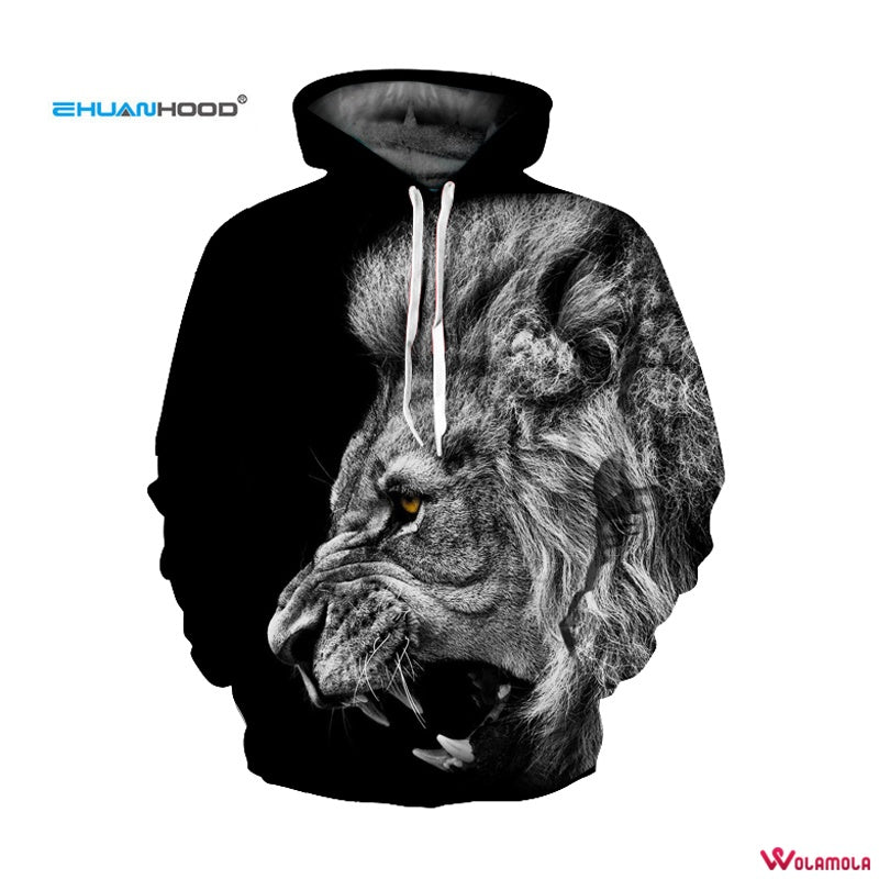 3D Lion Sweatshirts Men Women Hip Hop Hoodie Casual Tracksuits