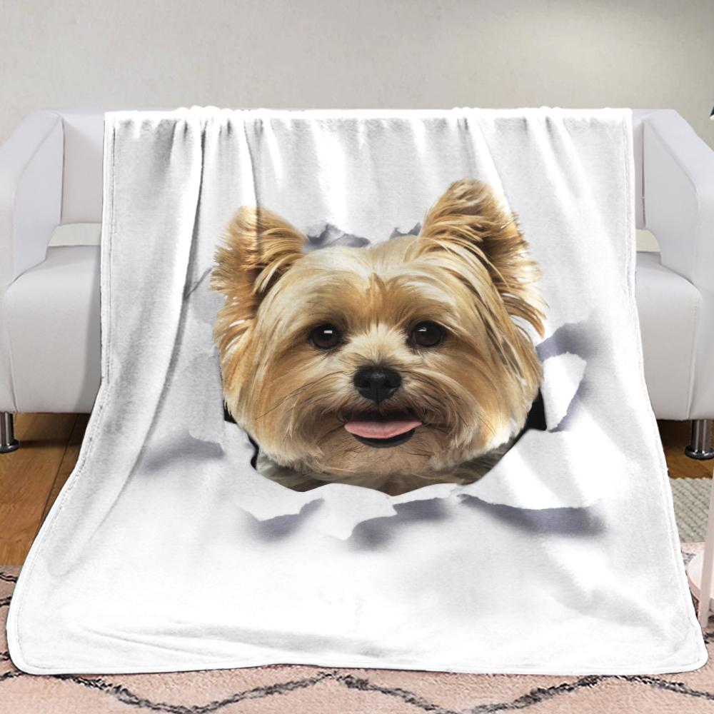 Yorkshire Terrier Dog Fleece Blanket, Sherpa Blanket, Gift For Parent, Family Member, Friends Gift, Christmas Gift, Home Decor, Home Living