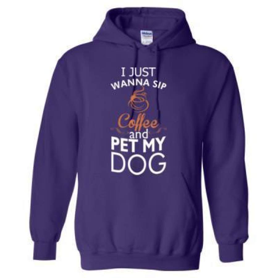 AGR I Just Wanna Sip Coffee And Pet My Dog – Heavy Blend™ Hooded Sweatshirt