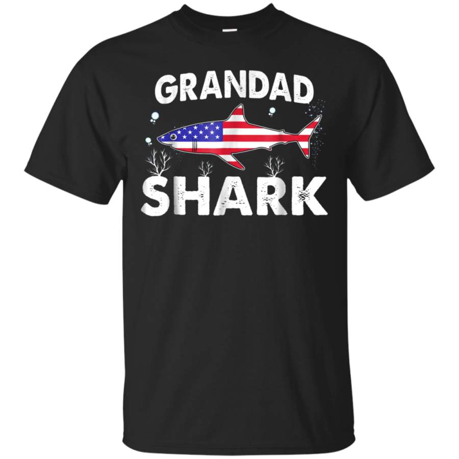 4th July Grandad Shark American Flag Shirt Fathers Day Gifts