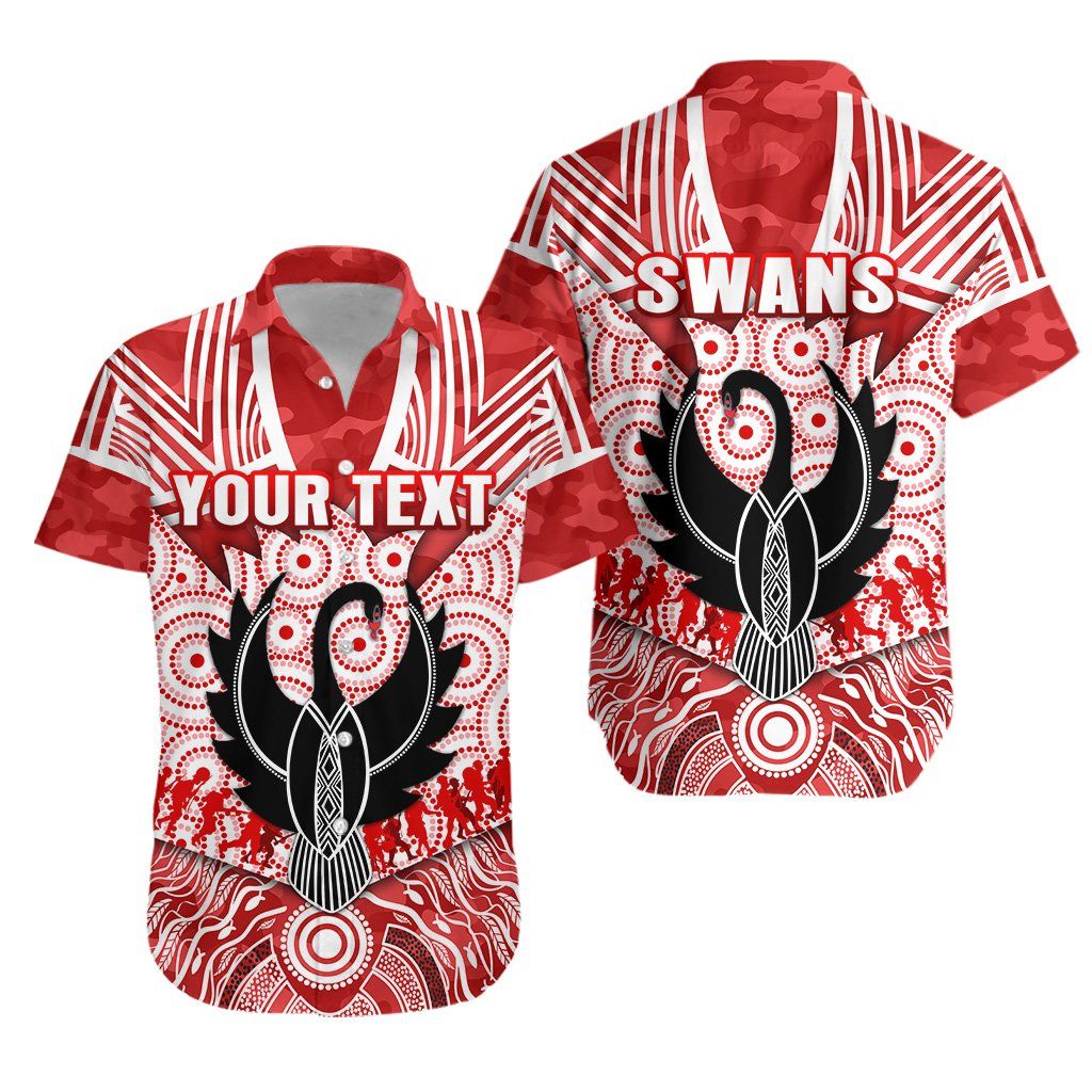 Sydney Swans Hawaiian Shirt Anzac Day Indigenous K8