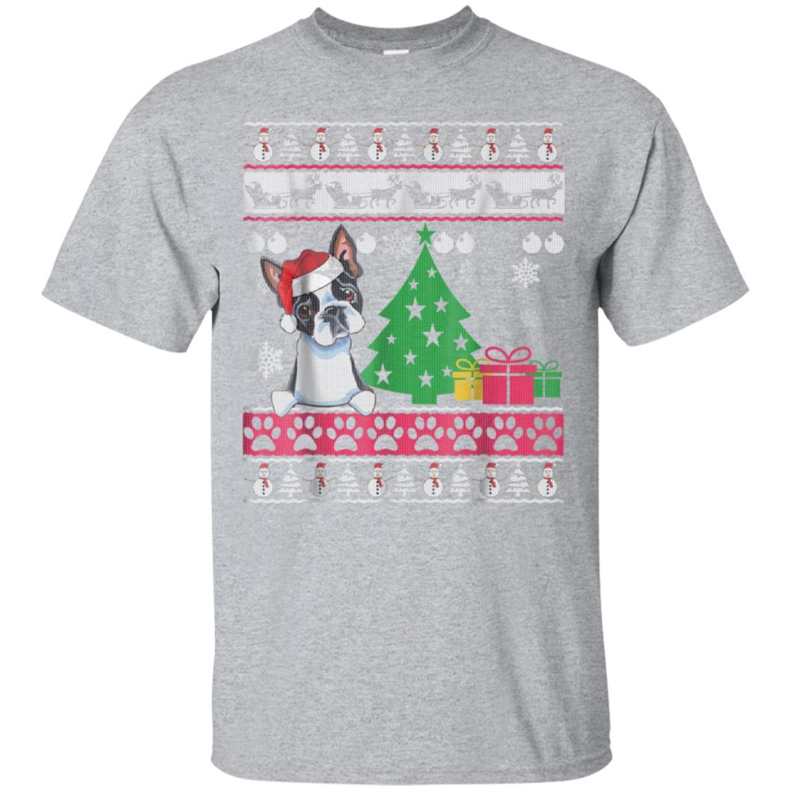 Boston Terrier Ugly Christmas Sweater Xmas Dog Gift Shirt