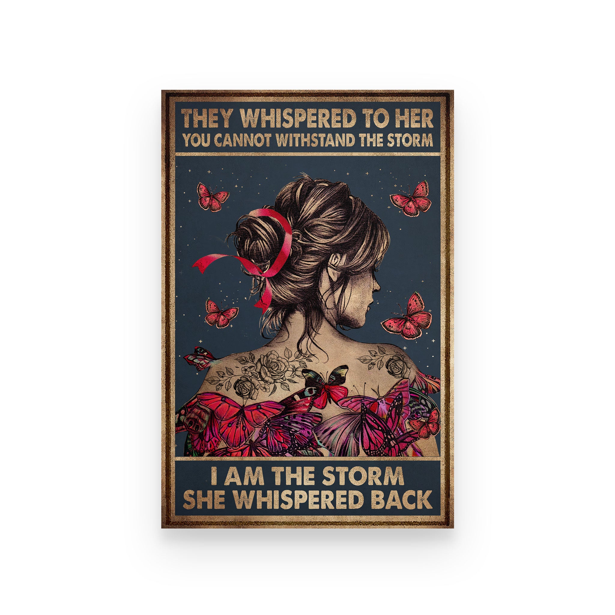 Breast Cancer Girl Butterfly I Am The Storm Poster