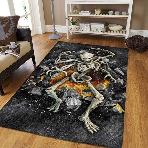 3D Skeleton Halloween Area Rug / 190908 Modern Floor Decor