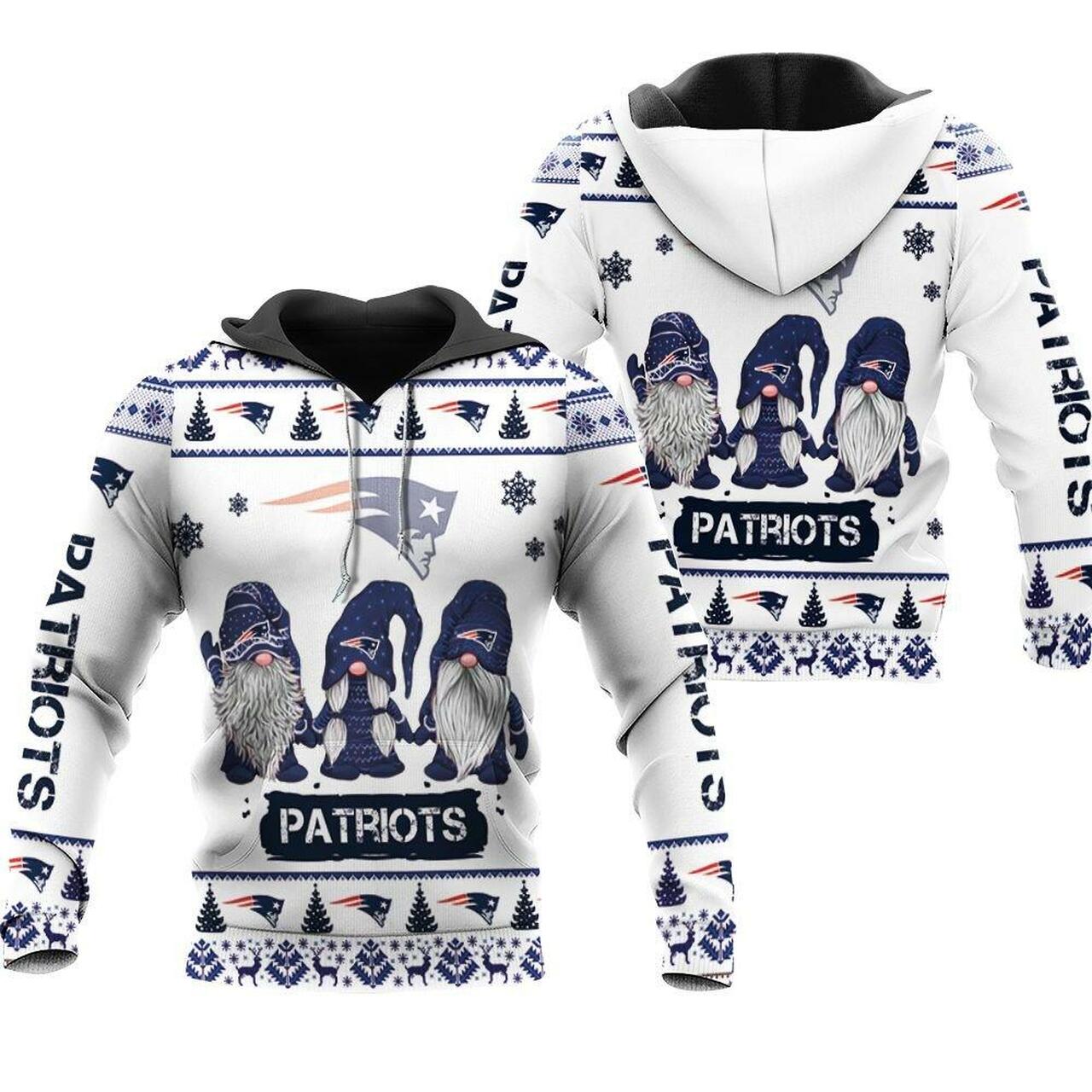 Christmas Gnomes New England Patriots Ugly Christmas 3D Printed Sweatshirt 3D 3D Hoodie Sweater Tshirt Hoodie6585