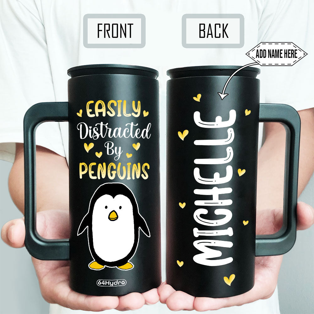 Penguin Easily Distracted By Penguins Dnay2704008Y 12Oz Stainless Steel Insulated Tumbler