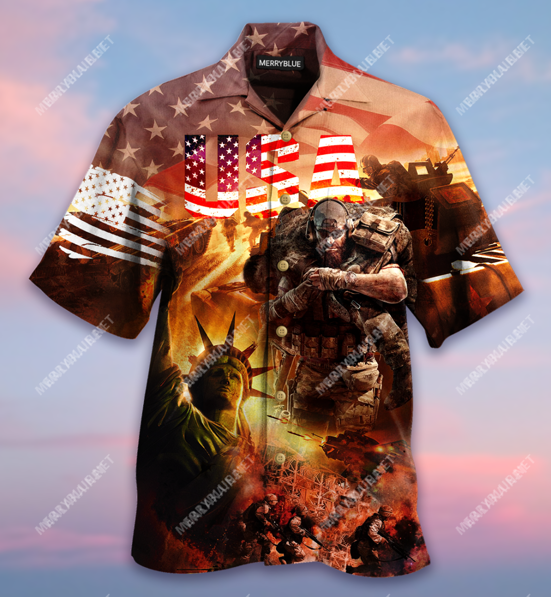 America To Me Is Freedom  Patriotism Veterans Unisex Hawaiian Shirt