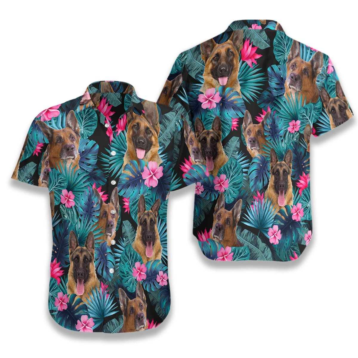 Tropical German Shepherd All Over Printed Hawaiian Shirt Ha58215