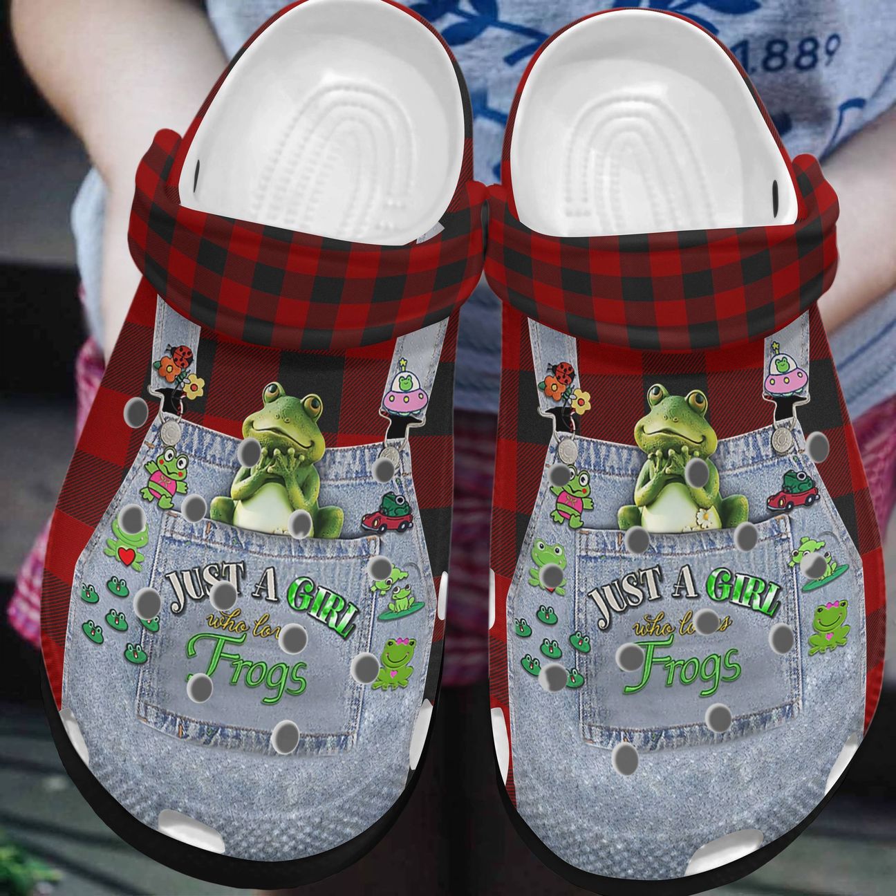 Frog Personalized Clog, Custom Name, Text, Color, Number Fashion Style For Women, Men, Kid, Print 3D Just A Girl Who Loves Frogs