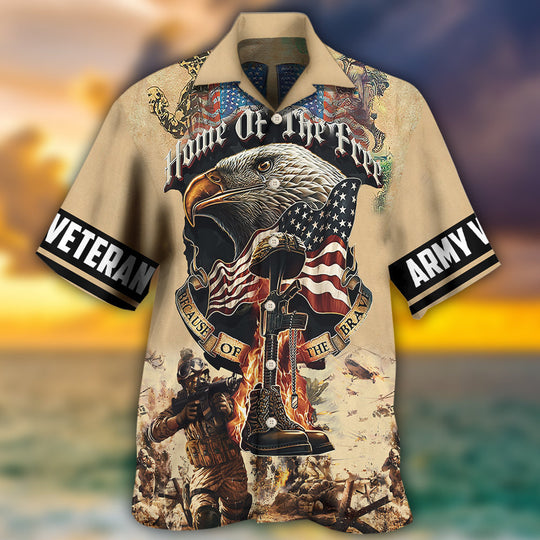 Veteran Army America Home Of The Free Because Of The Brave Hawaiian Shirt | Hw3293