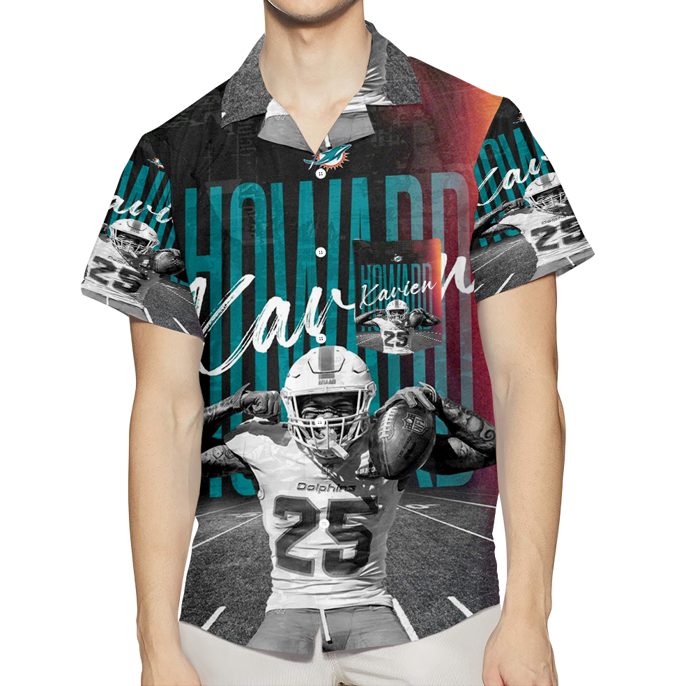 Miami Dolphins Xavien Howard3 3D All Over Print Summer Beach Hawaiian Shirt With Pocket