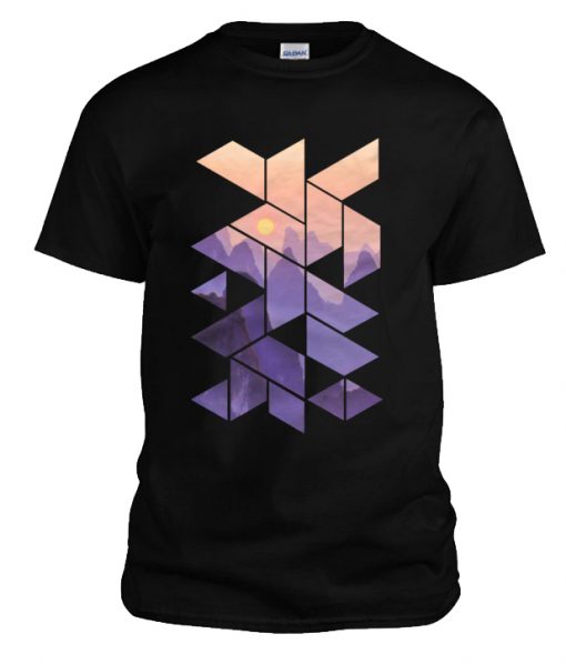 Geometric Sunset The Mountain RS t shirt