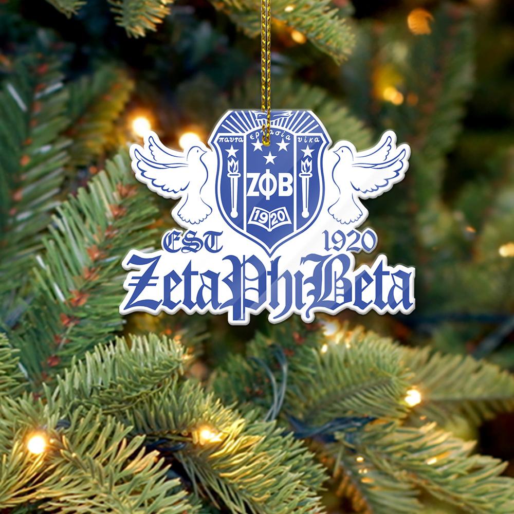 Wonderprint Ornament – Zeta Phi Beta Sorority 1920 Shape Acrylic Ornament Lt10