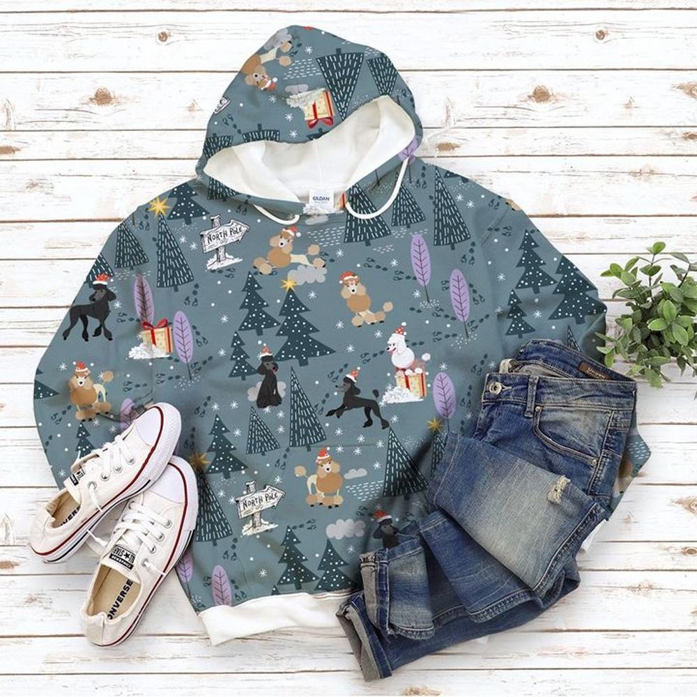 H Poodle Race Christmas 3D All Over Printed Shirt