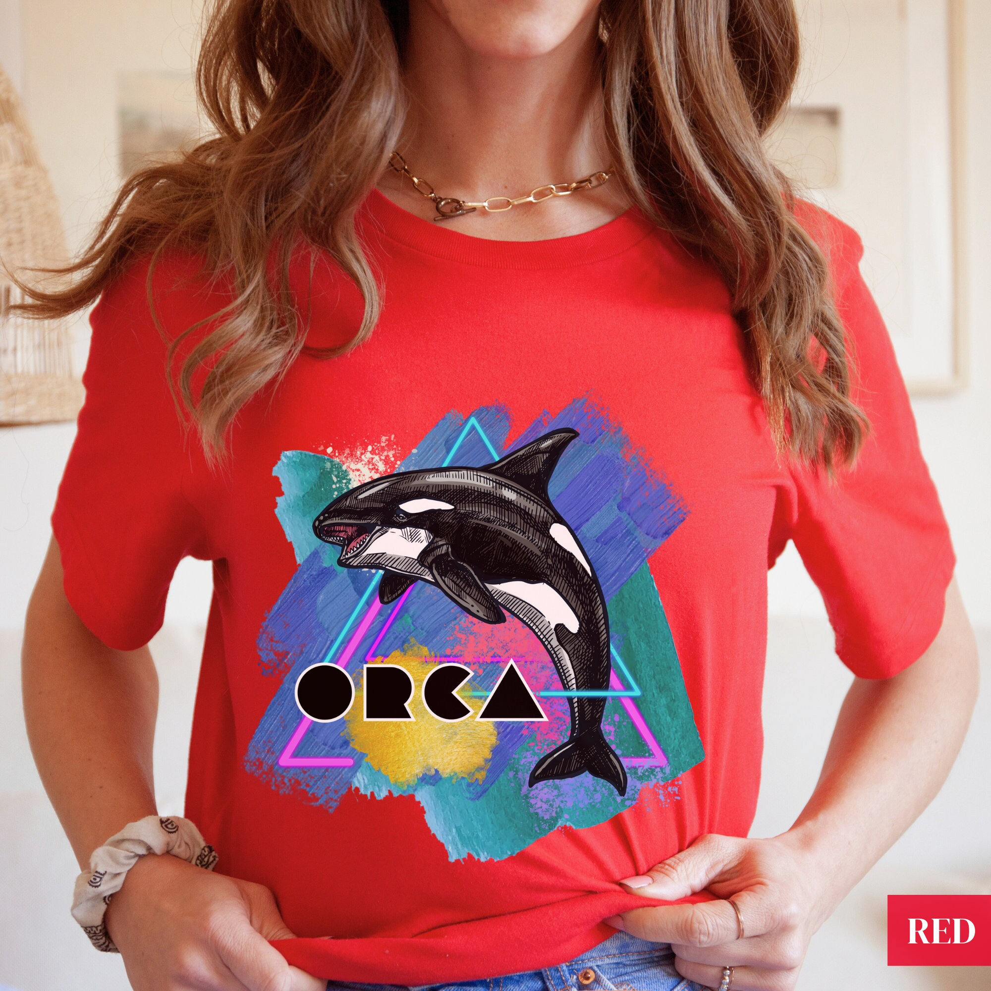 Orca Killer Whale Retro 90s Tshirt | Y2K Environment Conservation | Gift For Nature, Outdoor Sealife, Wildlife Lover | Vintage PNW Tee Shirt