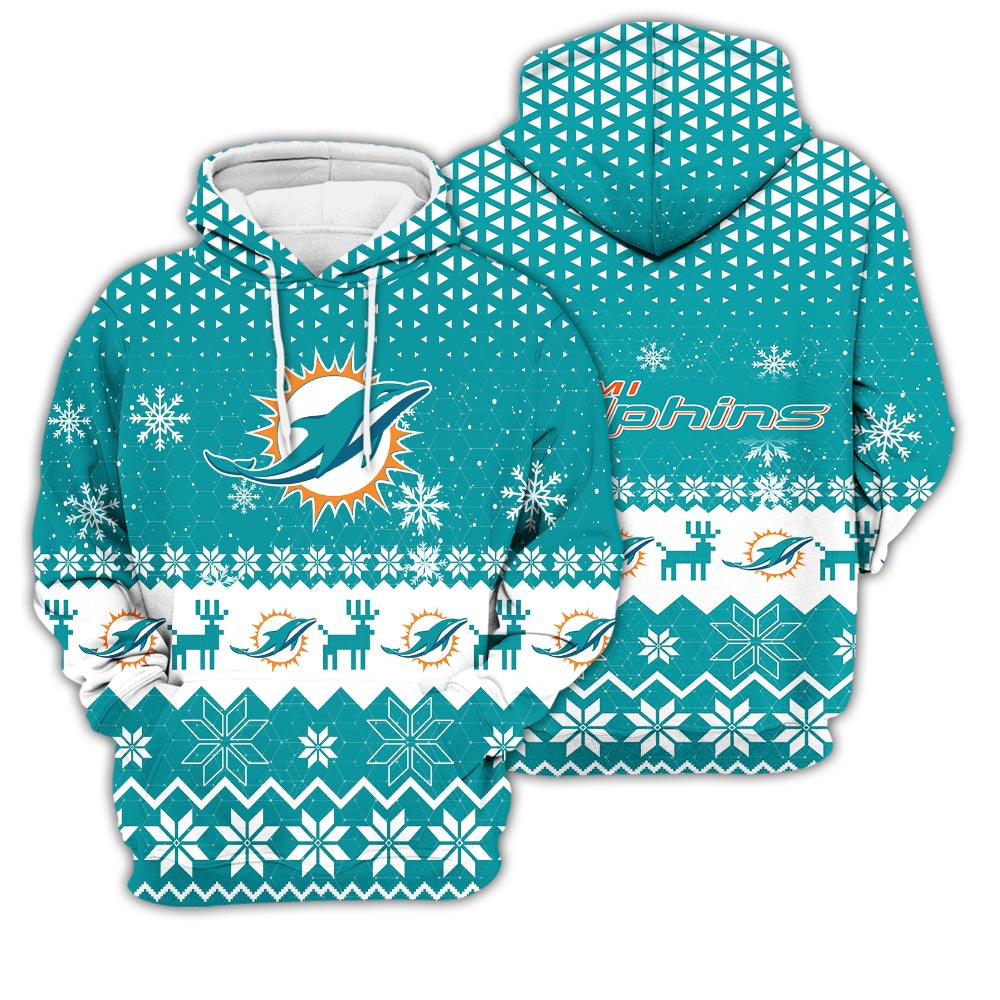 Miami Dolphins Sports Football American Ugly Christmas Sweater New Trends For Fans Club Gifts Unisex 3D Hoodie